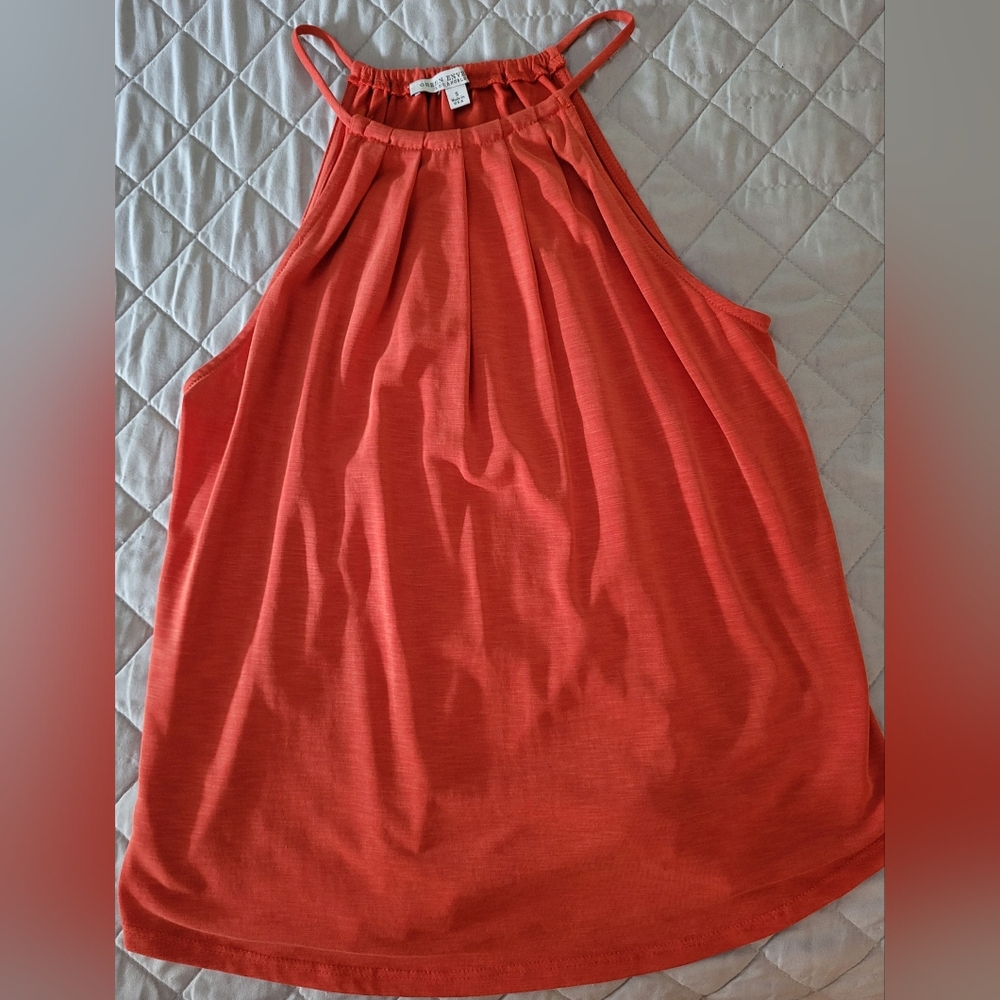 Green Envelope Orange Halter Tank Top